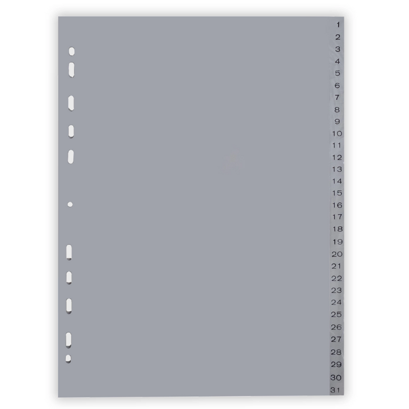 Separator index plastic 1-31 Optima 225 x 297 mm