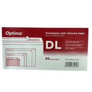 Plic DL 110 x 220 mm Alb Lipire Siliconică 50 Buc/Set Optima