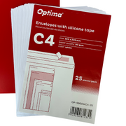 Plic C4 324 x 229 mm cu Burduf 30 mm Alb 25 Buc/Set Optima
