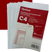 Plic C4 324 x 229 mm cu Burduf 30 mm Alb 25 Buc/Set Optima