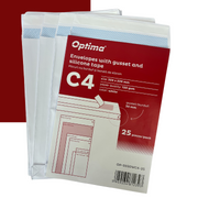 Plic C4 324 x 229 mm cu Burduf 30 mm Alb 25 Buc/Set Optima