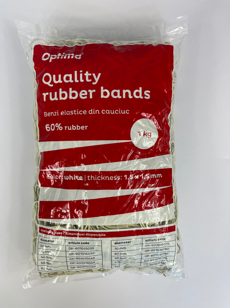 Elastice pentru Bani Classic D 50 mm 1,5 x 1,5 mm 1 kg/Pungă Optima