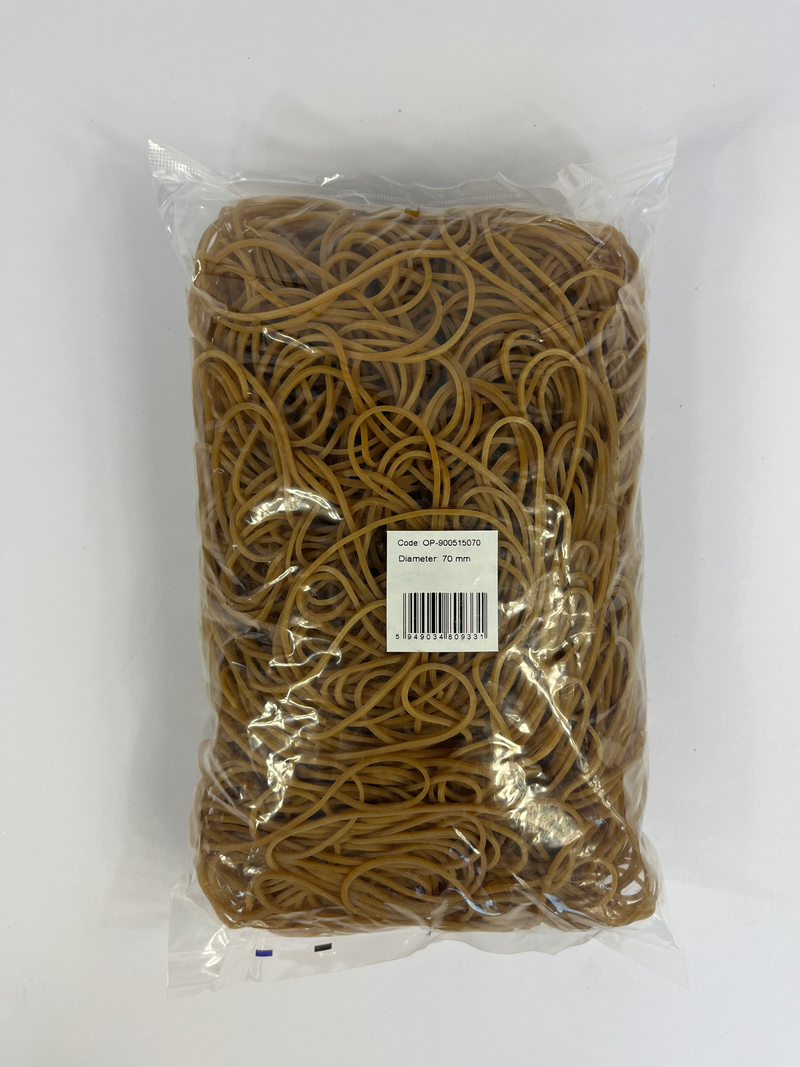 Elastice pentru Bani 90% Cauciuc D 70 mm 1,5 x 1,5 mm 500 g/Pungă Optima