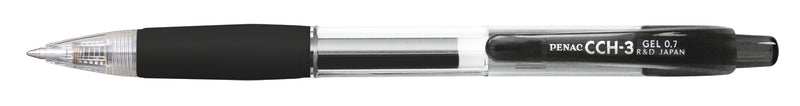 Pix cu Gel CCH-3 Rubber Grip 0,7 mm Corp Transparent Penac Negru