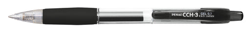 Pix cu Gel CCH-3 Rubber Grip 0,7 mm Corp Transparent Penac Negru