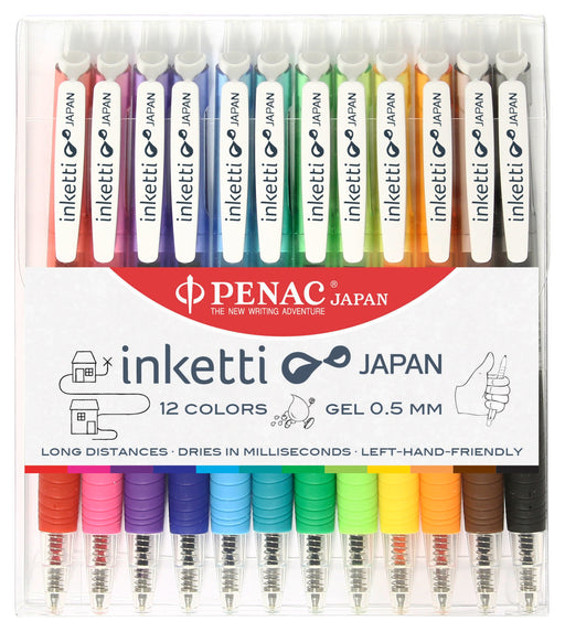 Set 12 Pixuri cu Gel Inketti 0,5 mm Culori Asortate Penac
