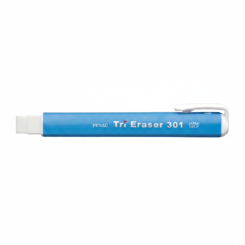 Radiera mecanica PENAC Tri Eraser, triunghiulara, 100% cauciuc - corp albastru pastel