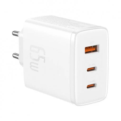 Încărcător Rețea Cube Pro 65W 2x USB-C 1x USB Alb - Baseus