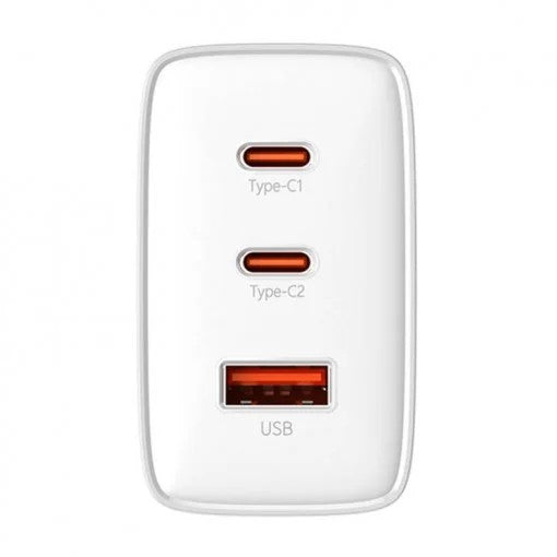 Încărcător Rețea Cube Pro 65W 2x USB-C 1x USB Alb - Baseus