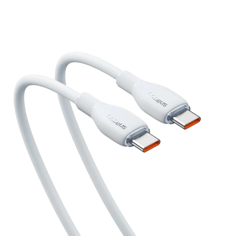 Cablu Baseus Pudding USB-C la USB-C 2m 100W Alb