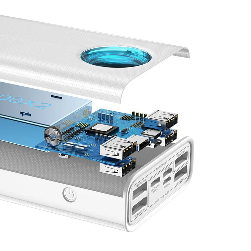 Baterie Externă Amblight 30000mAh 65W Display Digital Alb - Baseus