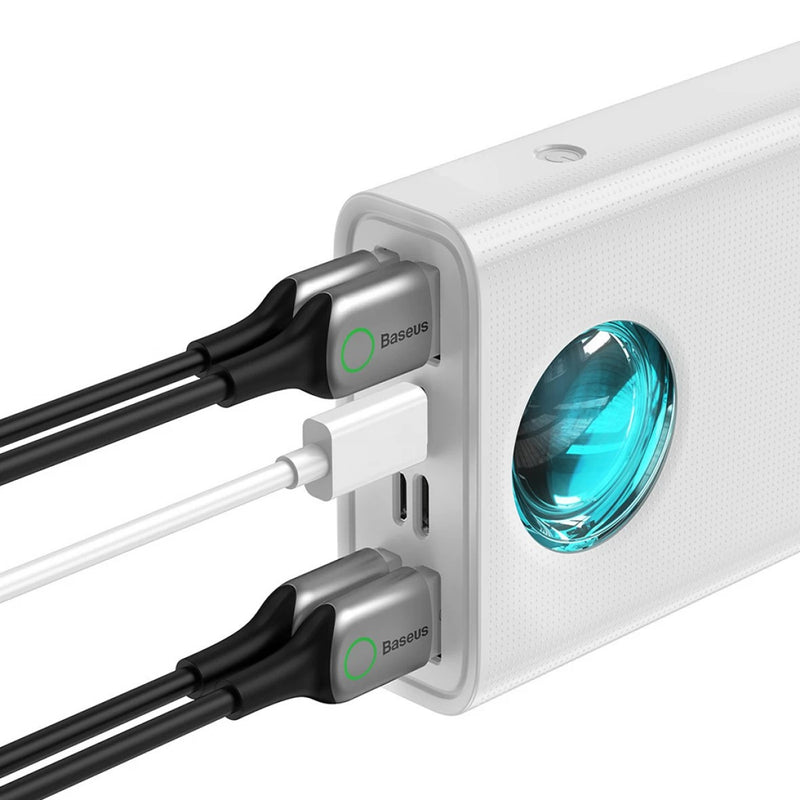 Baterie Externă Amblight 30000mAh 65W Display Digital Alb - Baseus