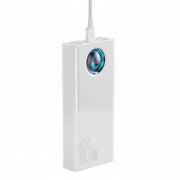 Baterie Externă Amblight 30000mAh 65W Display Digital Alb Baseus