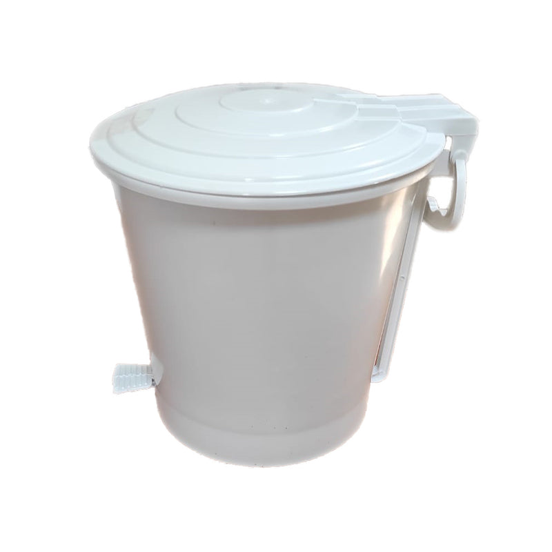 Coș gunoi Ergo 10L alb cu pedală, plastic PP