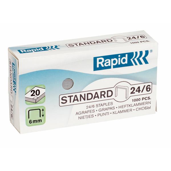 Capse 24/6 Standard 1000 buc/cut Rapid