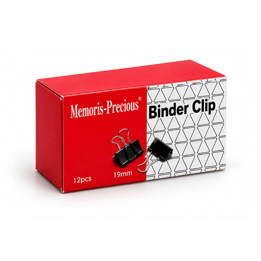 Clipsuri Metalice 19 mm Negre 12 buc - Memoris-Precious
