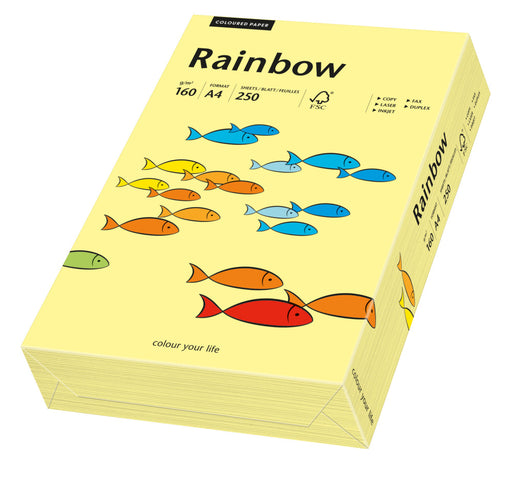 Carton copiator color Galben Deschis, Rainbow, format A4, 160g, top 250 coli