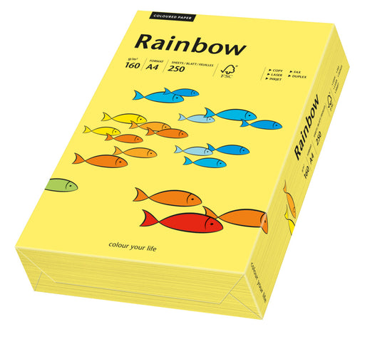 Carton copiator color Galben, Rainbow, format A4, 160g, top 250 coli