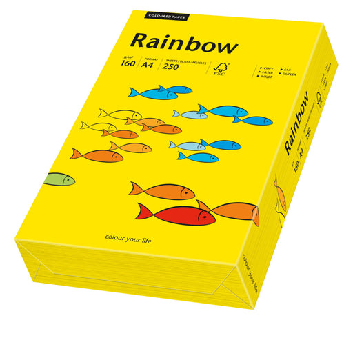 Carton copiator color Galben Intens, Rainbow, format A4, 160g, top 250 coli