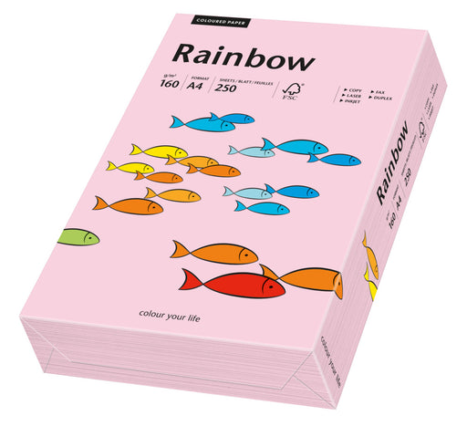 Carton copiator color Roz Deschis, Rainbow, format A4, 160g, top 250 coli