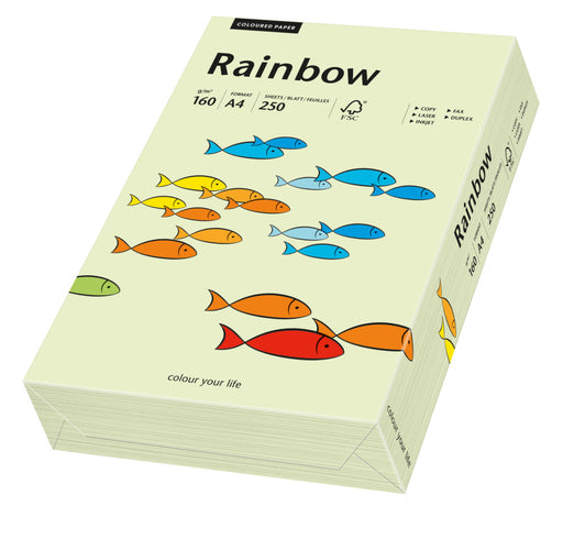 Carton copiator color Verde Deschis, Rainbow, format A4, 160g, top 250 coli