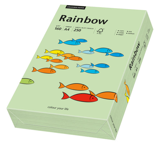 Carton copiator color Verde Mediu, Rainbow, format A4, 160g, top 250 coli