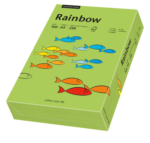 Carton copiator color Verde, Rainbow, format A4, 160g, top 250 coli