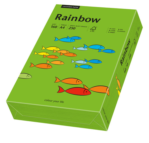 Carton copiator color Verde Intens, Rainbow, format A4, 160g, top 250 coli