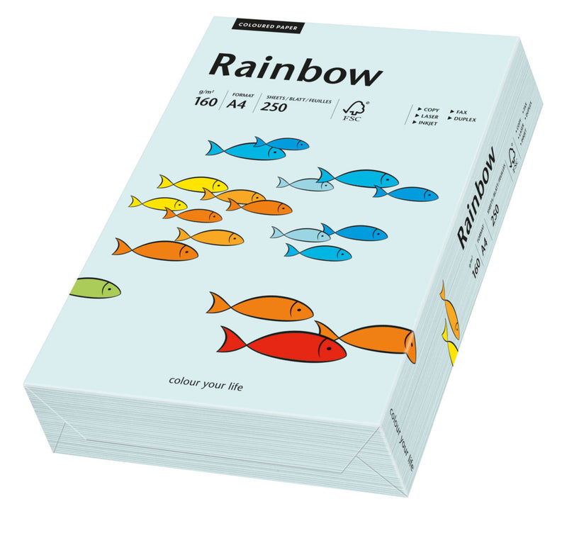 Carton copiator color Albastru Deschis, Rainbow, format A4, 160g, top 250 coli