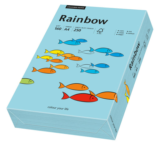 Carton copiator color Albastru Mediu, Rainbow, format A4, 160g, top 250 coli