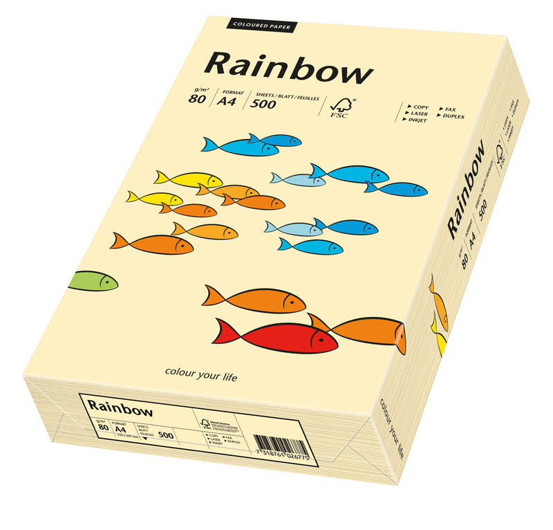 Hârtie copiator color Chamois, Rainbow, format A4, 80g, top 500 coli