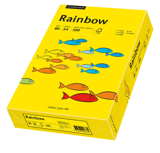 Hârtie copiator color Galben Intens, Rainbow, format A4, 80g, top 500 coli