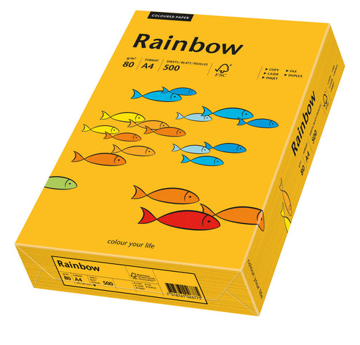 Hârtie copiator color Portocaliu Mediu, Rainbow, format A4, 80g, top 500 coli