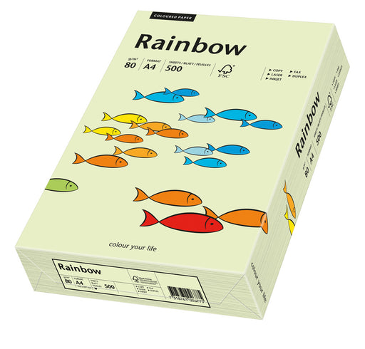 Hârtie copiator color Verde Deschis, Rainbow, format A4, 80g, top 500 coli