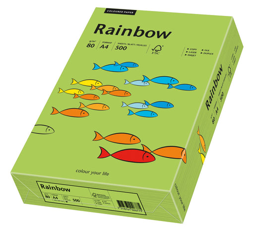 Hârtie copiator color Verde, Rainbow, format A4, 80g, top 500 coli