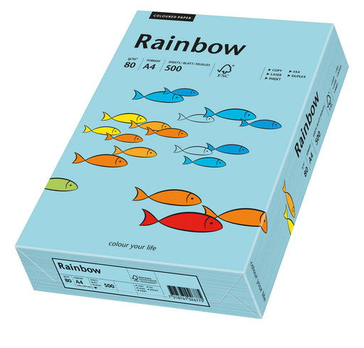 Hârtie copiator color Albastru Mediu, Rainbow, format A4, 80g, top 500 coli
