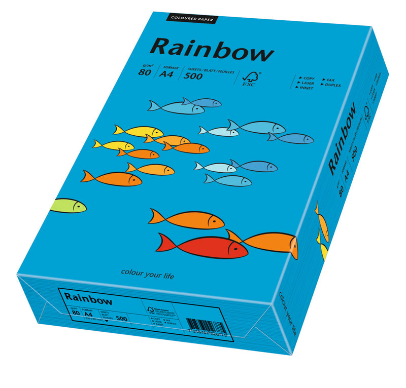 Hârtie copiator color Albastru Intens, Rainbow, format A4, 80g, top 500 coli