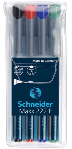 Set Markere Universale Permanente Maxx 222 F Vârf 0,7 mm 4 Culori Schneider