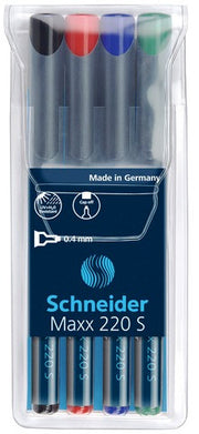 Set Markere Universale Permanente Maxx 220 S Vârf 0,4 mm 4 Culori Schneider