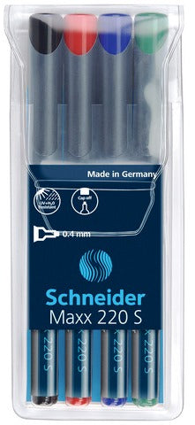 Set Markere Universale Permanente Maxx 220 S Vârf 0,4 mm 4 Culori Schneider