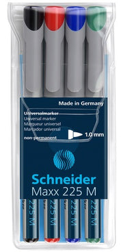 Set Markere Universale Non-Permanente Maxx 225 M Vârf 1 mm 4 Culori Schneider