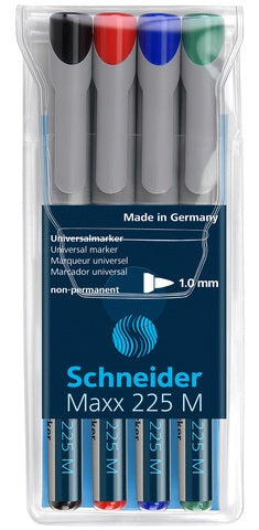 Set Markere Universale Non-Permanente Maxx 225 M Vârf 1 mm 4 Culori Schneider