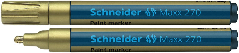 Marker cu Vopsea Maxx 270 Vârf Rotund 1-3 mm Schneider Auriu