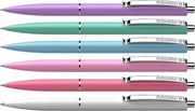 Pix cu Mecanism K15 Culori Pastel Asortate Clemă Metalică 0,7 mm Scriere Albastră Schneider