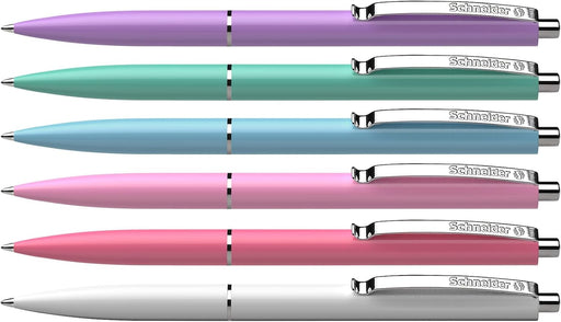 Pix cu Mecanism K15 Culori Pastel Asortate Clemă Metalică 0,7 mm Scriere Albastră Schneider