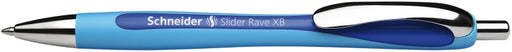 Pix cu Mecanism Slider Rave XB Rubber Grip Accesorii Metalice Scriere Albastră Schneider Albastru