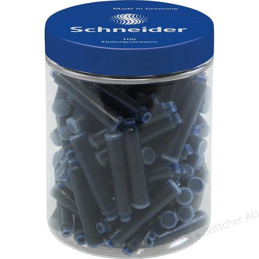 Patroane Cerneală 100 buc/borcan cu Capac Plastic Schneider Albastru Royal