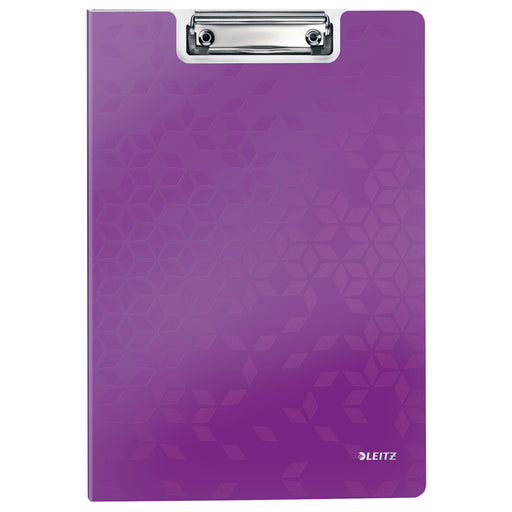 Clipboard Dublu A4 Polyfoam, Mov, WOW marca Leitz cu copertă protectoare și clemă metalică