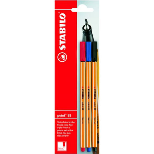 Liner Point 88 0,4 mm 3 Culori/Blister - Stabilo