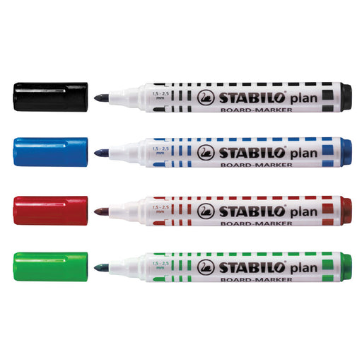 Marker Whiteboard Plan 64 2,5-3,5 mm 4 Culori/Set - Stabilo